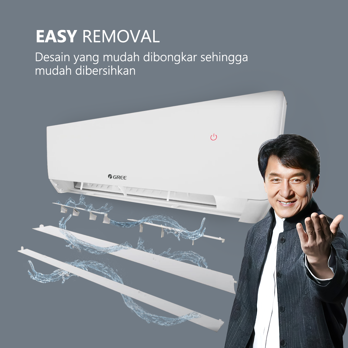 gree ac inverter series gwc f5s hemat energi 50% automatic smart cleaning double louver