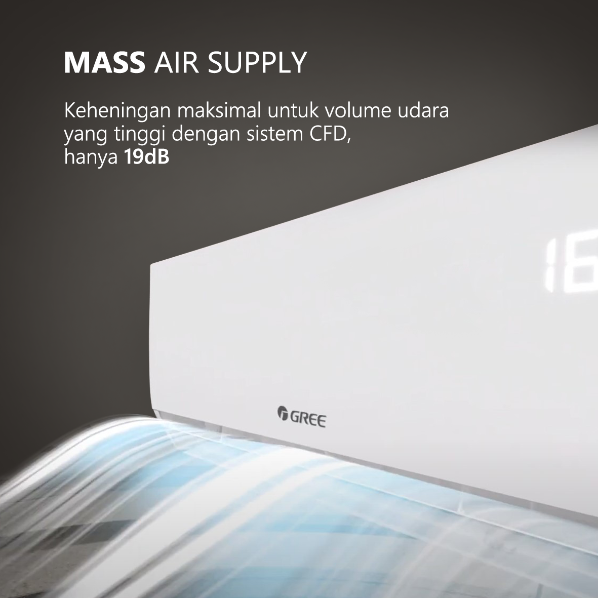 gree ac inverter series gwc f5s hemat energi 50% automatic smart cleaning double louver