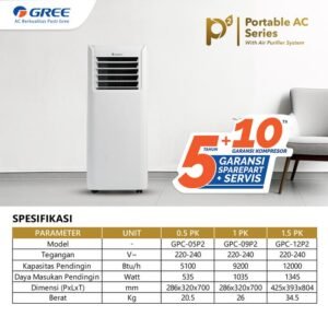 ac portabel gree series p2 wifi air purifier