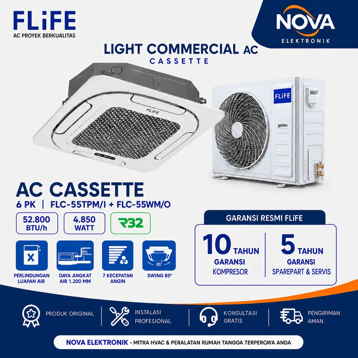 AC Cassette Flife 6 Pk FLC-55TPM